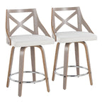 The Gray Barn Charlotte 24 Fixed-Height Counter Stool with Bent Wood Legs (Set of 2)