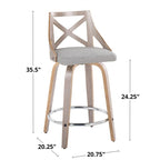 The Gray Barn Charlotte 24 Fixed-Height Counter Stool with Bent Wood Legs (Set of 2)