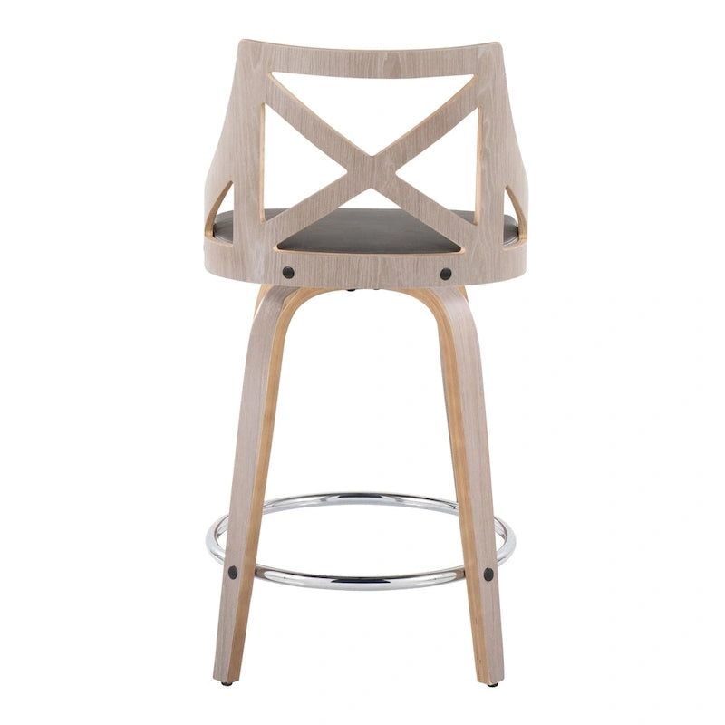 The Gray Barn Charlotte 24 Fixed-Height Counter Stool with Bent Wood Legs (Set of 2)