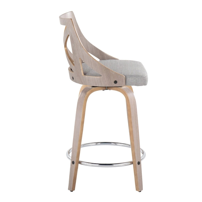 The Gray Barn Charlotte 24 Fixed-Height Counter Stool with Bent Wood Legs (Set of 2)