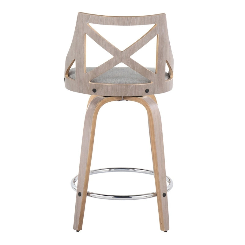 The Gray Barn Charlotte 24 Fixed-Height Counter Stool with Bent Wood Legs (Set of 2)