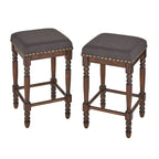 Lifestorey Grafton Turned Leg Counter Stool (Set of 2)