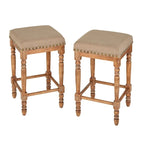 Lifestorey Grafton Turned Leg Counter Stool (Set of 2)