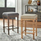Lifestorey Grafton Turned Leg Counter Stool (Set of 2)