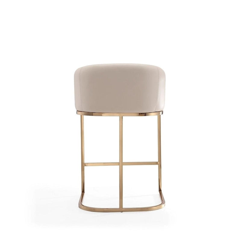 Manhattan Comfort Louvre 36 in. Titanium Gold Stainless Steel Counter Height Bar Stool