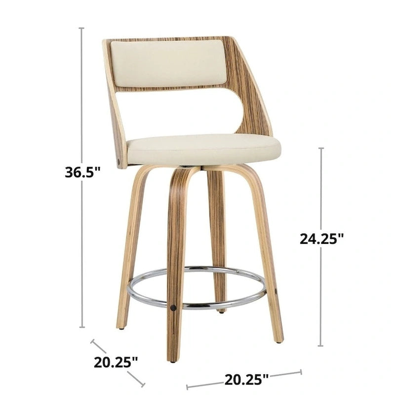 Carson Carrington Alingsas Mid-century Modern Counter Stool (Set of 2)