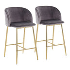Silver Orchid Harding Velvet Counter Stool (Set of 2)