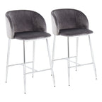 Silver Orchid Harding Velvet Counter Stool (Set of 2)