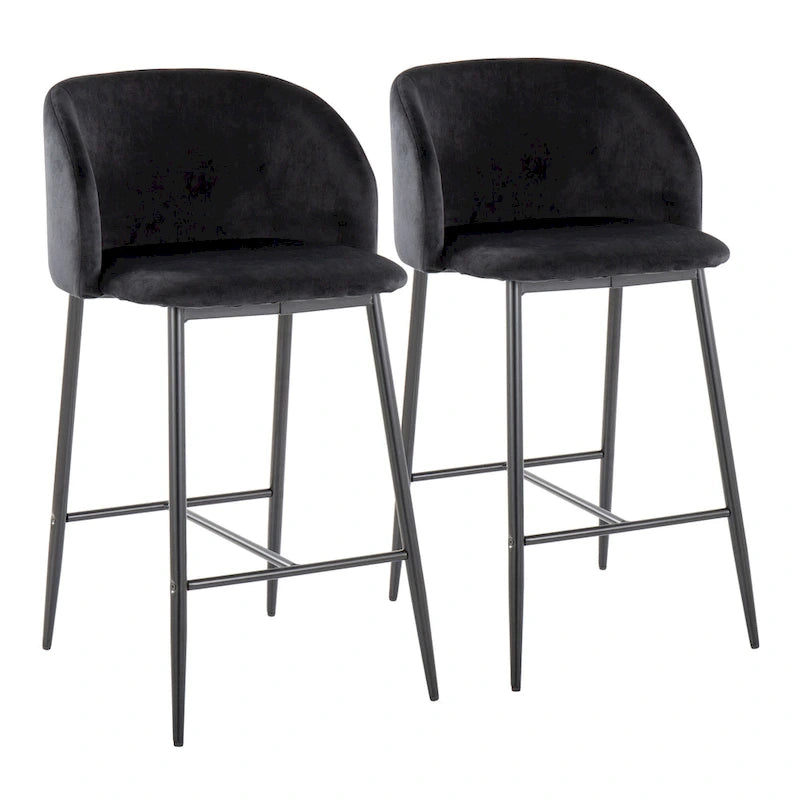 Silver Orchid Harding Velvet Counter Stool (Set of 2)
