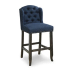 Tays Rustic Linen Tufted Bar Height Chairs (Set of 2) by Furniture of America