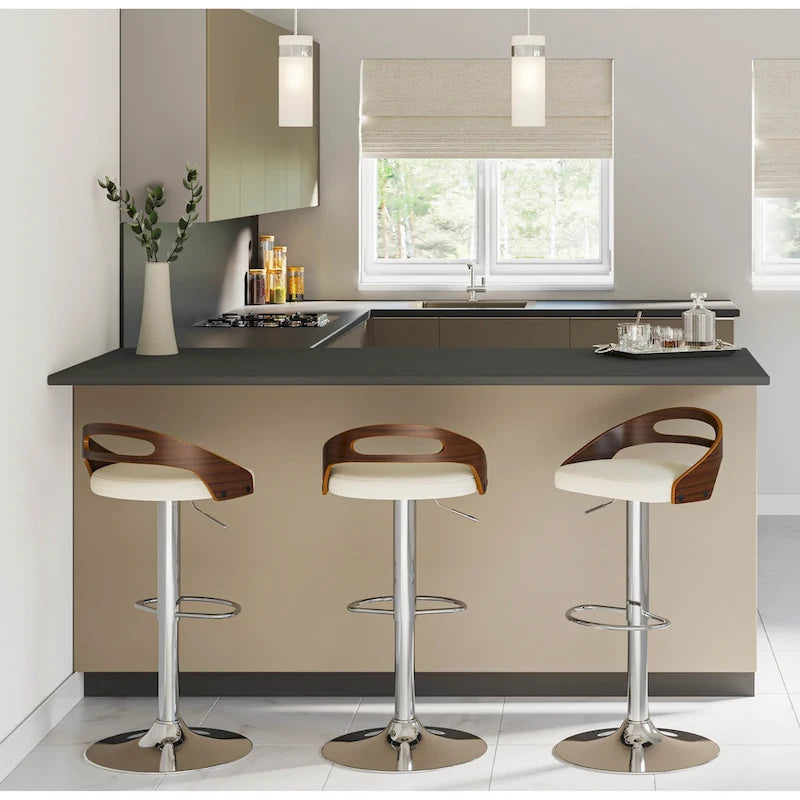 Carson Carrington Simon Adjustable Bar Stool with Oval Footrest (Set of 2)