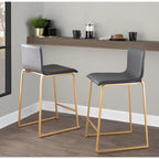 Silver Orchid Mara Upholstered Counter Stool (Set of 2) - N/A