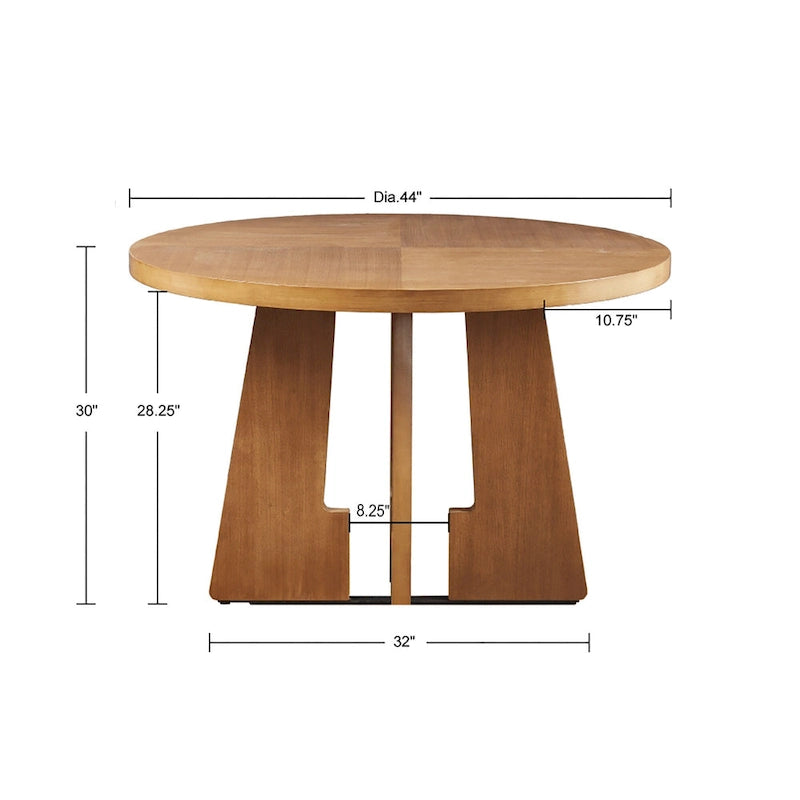 INK+IVY Kennedy 44 Round Dining Table - Pecan