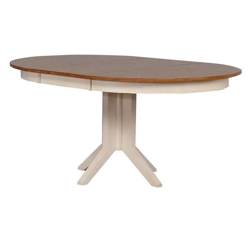 Contemporary Antiqued Caramel/Biscotti Double X- Back 5-Piece Dining Set