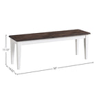 Kona Grey and White Backless Bench with Wood Seat