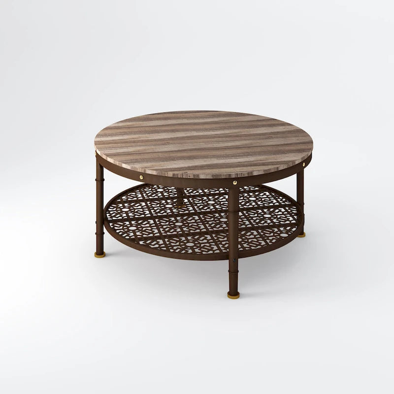 Lotus Home 36 inches Round Coffee Table With Storage - 36*36*18 inches