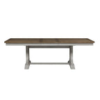 Farmhouse Reimagined Antique White with Chestnut Trestle Table