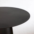 DancyHome Outdoor Mid Century Modern Metal Single Round Coffee Table -Black 23.6W