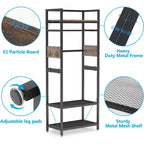Freestanding Closet Organizer Hall Tree Garments Rack for Bedroom