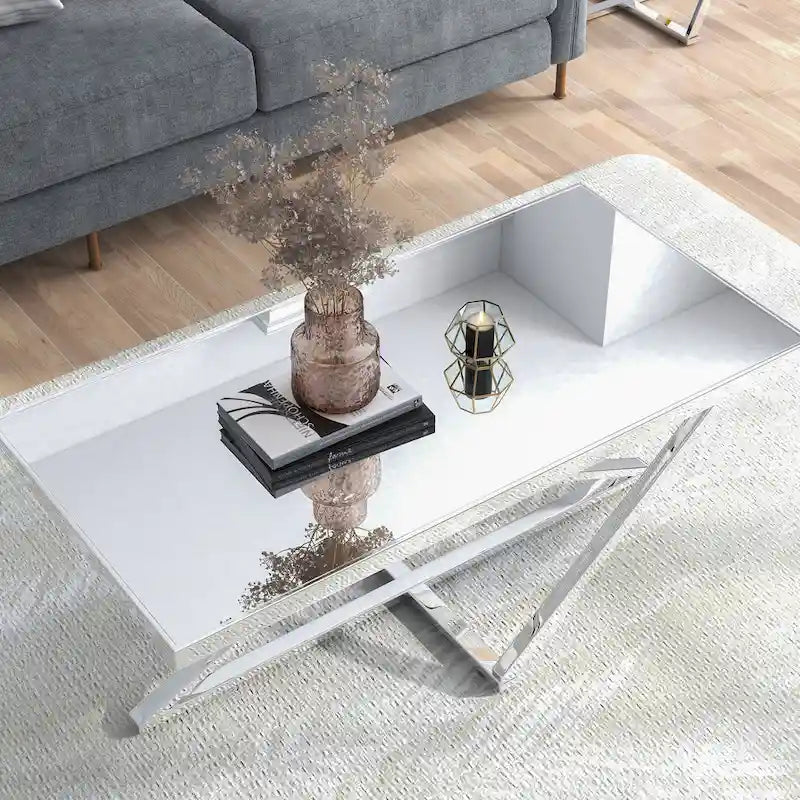 Marchat Glam Chrome 47-inch Mirror Top Coffee Table by Furniture of America
