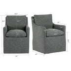 Axel Gray Fabric Accent Chair with Down Feathers