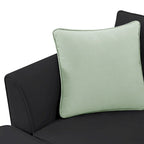 112*87 Sectional Sofa Couches Living Room Sets 7 Seats Modular Sectional Sofa with 3 Pillows, Black