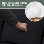 112*87 Sectional Sofa Couches Living Room Sets 7 Seats Modular Sectional Sofa with 3 Pillows, Black