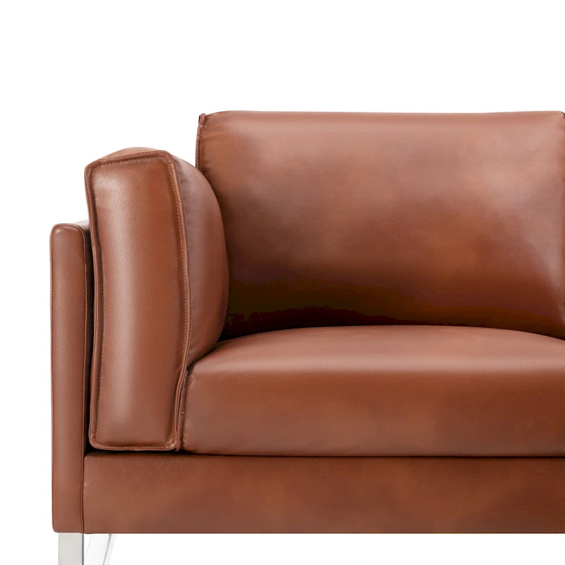 Morden Fort L-Shaped Sofa Sectional Faux Leather Couch for Living Room