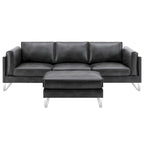 Morden Fort L-Shaped Sofa Sectional Faux Leather Couch for Living Room
