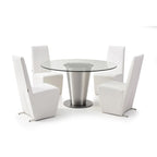 Clear Glass Round Table with Stainless Steel Base Or Lazy Susan