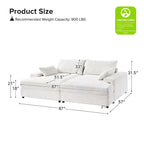 Conradus Modren Oversize 57 Deep Square Arm Sofa by HULALA HOME