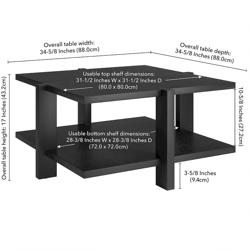 Ingrid 34.66 Wide Square Coffee Table