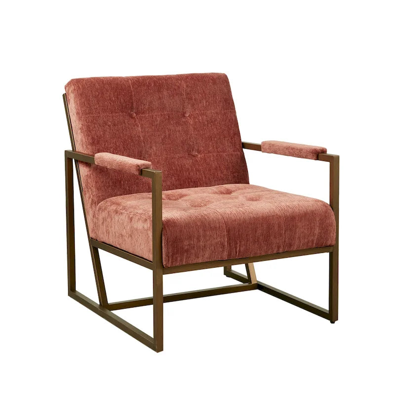 INK+IVY Waldorf Faux Leather Metal Frame Lounge Chair
