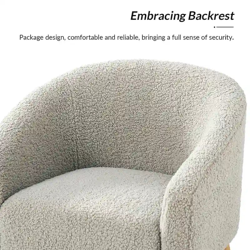 Sheila Modern 30W Boucle Armchair with Solid Wood Legs Set of 2 by HULALA HOME