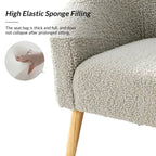 Sheila Modern 30W Boucle Armchair with Solid Wood Legs Set of 2 by HULALA HOME