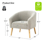 Sheila Modern 30W Boucle Armchair with Solid Wood Legs Set of 2 by HULALA HOME