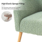 Sheila Modern 30W Boucle Armchair with Solid Wood Legs Set of 2 by HULALA HOME