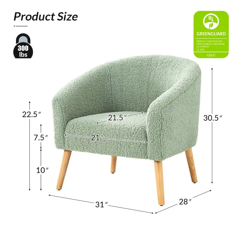 Sheila Modern 30W Boucle Armchair with Solid Wood Legs Set of 2 by HULALA HOME
