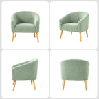 Sheila Modern 30W Boucle Armchair with Solid Wood Legs Set of 2 by HULALA HOME