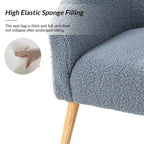 Sheila Modern 30W Boucle Armchair with Solid Wood Legs Set of 2 by HULALA HOME