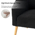 Sheila Modern 30W Boucle Armchair with Solid Wood Legs Set of 2 by HULALA HOME