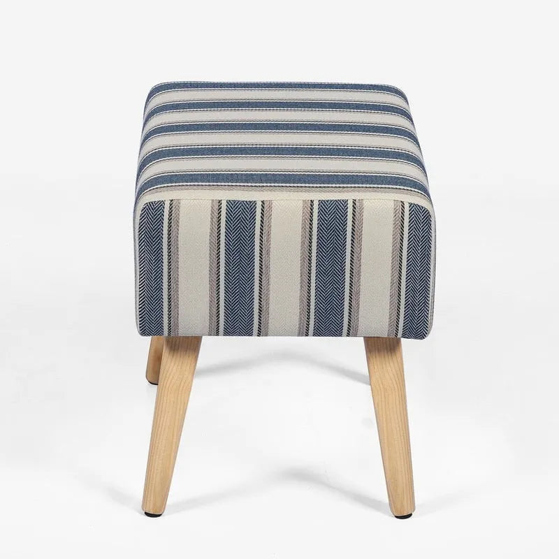 Adeco Ottoman Foot Rest Stool with Wood Legs