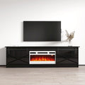 White 79" TV Stand with Electric Fireplace for up to 90" TVs
