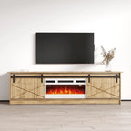 White 79" TV Stand with Electric Fireplace for up to 90" TVs