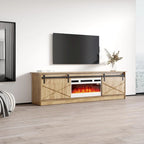 White 79" TV Stand with Electric Fireplace for up to 90" TVs