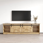 White 79" TV Stand with Electric Fireplace for up to 90" TVs