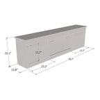 White 79" TV Stand with Electric Fireplace for up to 90" TVs