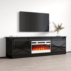 White 79" TV Stand with Electric Fireplace for up to 90" TVs