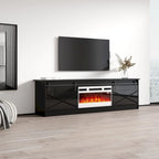 White 79" TV Stand with Electric Fireplace for up to 90" TVs