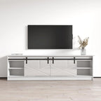 White 79" TV Stand with Electric Fireplace for up to 90" TVs